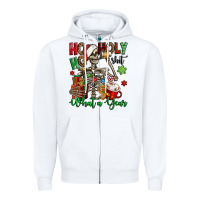 White ho ho holy shit what a year christmas skeleton Zipper Hoodie - Jasminsmagicworld