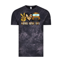 Cloud Black peace love bus Vintage Tee - CowhideDigitalArt
