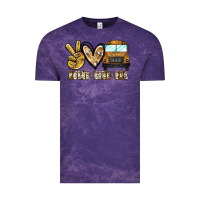 Cloud Purple peace love bus Vintage Tee - CowhideDigitalArt