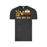 Vintage Black peace love bus Vintage Tee - CowhideDigitalArt