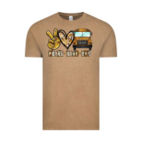 Vintage Coffee peace love bus Vintage Tee - CowhideDigitalArt