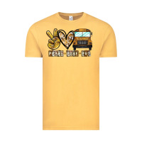 Vintage Mustard peace love bus Vintage Tee - CowhideDigitalArt