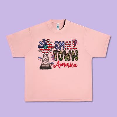 Small Town America Urban Heavy Tee Designed By Cowhidedigitalart