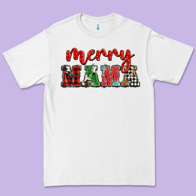 Christmas Merry Mama Premium Tee Designed By Barkaloodesign