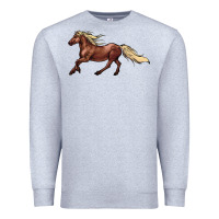 Heather Grey running horse Premium Sweatshirt - NancyCooperArtShop