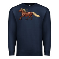 Navy running horse Premium Sweatshirt - NancyCooperArtShop