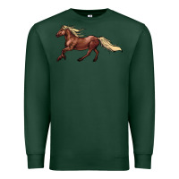 Sports Green running horse Premium Sweatshirt - NancyCooperArtShop