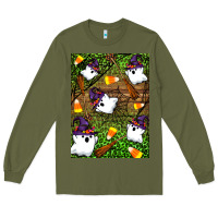 Army Green Halloween ghost Long Sleeve Tee - Artiststas