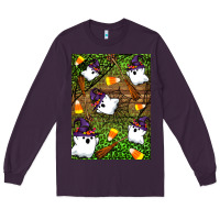 Plum Halloween ghost Long Sleeve Tee - Artiststas