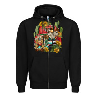 Black western gnome truck cactus sunflower Zipper Hoodie - BarkalooDesign