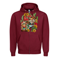 Burgundy western gnome truck cactus sunflower Zipper Hoodie - BarkalooDesign