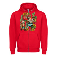 Red western gnome truck cactus sunflower Zipper Hoodie - BarkalooDesign