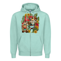 Seafoam western gnome truck cactus sunflower Zipper Hoodie - BarkalooDesign