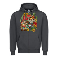 Smoke western gnome truck cactus sunflower Zipper Hoodie - BarkalooDesign