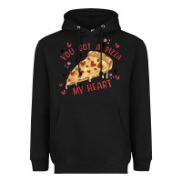 Black you got a pizza my heart Heavyweight Hoodie - MaliasSmallBusiness