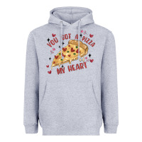 Heather Grey you got a pizza my heart Heavyweight Hoodie - MaliasSmallBusiness