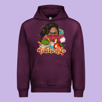 Afro Woman Teacher Life Urban Hoodie Designed By Nancycooperartshop