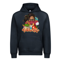Navy afro woman teacher life Urban Hoodie - NancyCooperArtShop