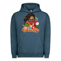 Pigment Midnight Navy afro woman teacher life Urban Hoodie - NancyCooperArtShop