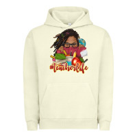 Pigment Pistachio afro woman teacher life Urban Hoodie - NancyCooperArtShop