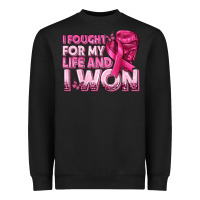 Black I Fought For My Life and I Won Breast Cancer Heavyweight Sweatshirt - texasbilliewilder