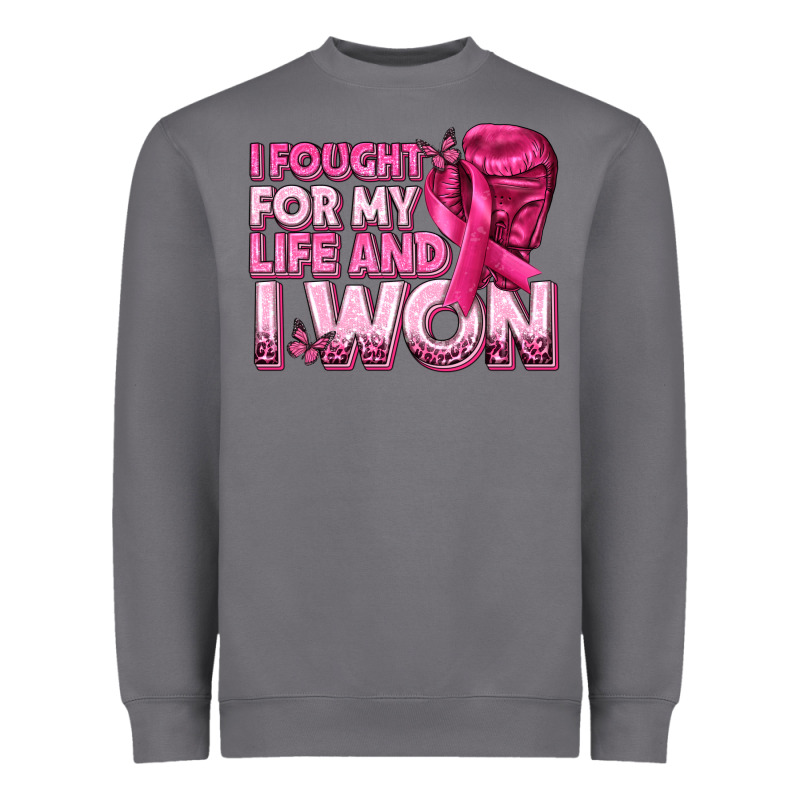 I Fought For My Life And I Won Breast Cancer Heavyweight Sweatshirt by texasbilliewilder | Teevron