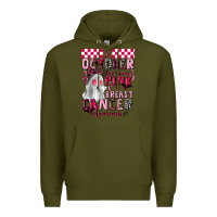 Army Green pink ghost breast cancer awareness Premium Hoodie - LillyAllenDesigns