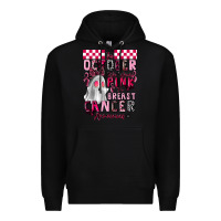 Black pink ghost breast cancer awareness Premium Hoodie - LillyAllenDesigns