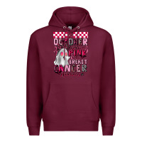 Burgundy pink ghost breast cancer awareness Premium Hoodie - LillyAllenDesigns