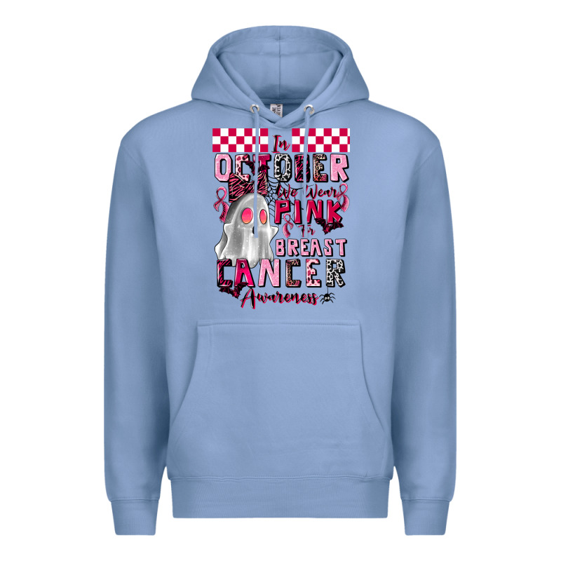 Pink Ghost Breast Cancer Awareness Premium Hoodie by LillyAllenDesigns | Teevron