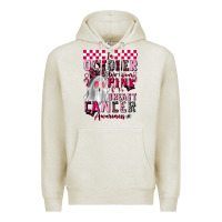 Oatmeal Heather pink ghost breast cancer awareness Premium Hoodie - LillyAllenDesigns
