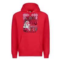 Red pink ghost breast cancer awareness Premium Hoodie - LillyAllenDesigns