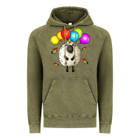 Vintage Olive rainbow sheep Vintage Hoodie - Zillion Design Studio