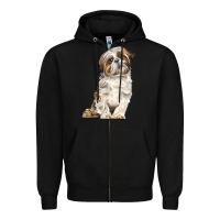 Black Shih Tzu Dog Zipper Hoodie - LillyAllenDesigns