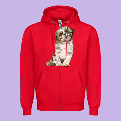 Shih Tzu Dog Zipper Hoodie Designed By Lillyallendesigns