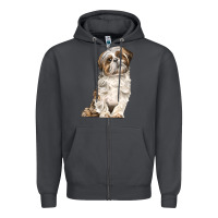 Smoke Shih Tzu Dog Zipper Hoodie - LillyAllenDesigns