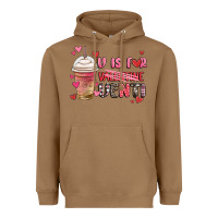 Toasted Coconut v is for valentine venti coffee cup Heavyweight Hoodie - MaliasSmallBusiness