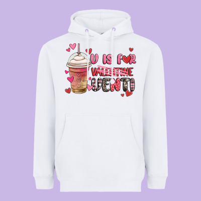 V Is For Valentine Venti Coffee Cup Heavyweight Hoodie Designed By Maliassmallbusiness