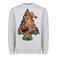 Heather Grey arrowhead horse, Heavyweight Sweatshirt - RanaPortraitStore