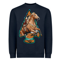 Navy arrowhead horse, Heavyweight Sweatshirt - RanaPortraitStore