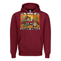 Burgundy western gnome truck Zipper Hoodie - BarkalooDesign