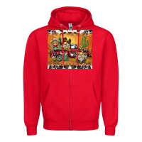 Red western gnome truck Zipper Hoodie - BarkalooDesign