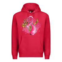 Cardinal breast cancer awareness ribbon with glitter pink l Premium Hoodie - LillyAllenDesigns