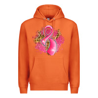 Carrot breast cancer awareness ribbon with glitter pink l Premium Hoodie - LillyAllenDesigns