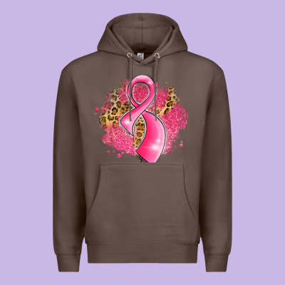 Breast Cancer Awareness Ribbon With Glitter Pink L Premium Hoodie Designed By Lillyallendesigns