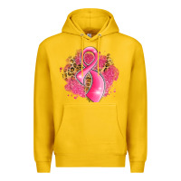 Lemon breast cancer awareness ribbon with glitter pink l Premium Hoodie - LillyAllenDesigns