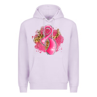 Lilac breast cancer awareness ribbon with glitter pink l Premium Hoodie - LillyAllenDesigns