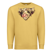 Antique Gold scottish cow Premium Sweatshirt - NancyCooperArtShop