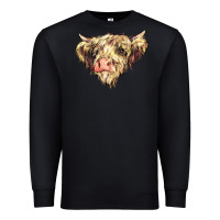 Black scottish cow Premium Sweatshirt - NancyCooperArtShop