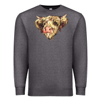 Charcoal Heather scottish cow Premium Sweatshirt - NancyCooperArtShop